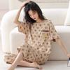 Women's Sets Cute Cartoon Print Pajamas Fashion Casual Home Service Short-sleeved Shorts 2PCS Femme Sleepwear Plus Size