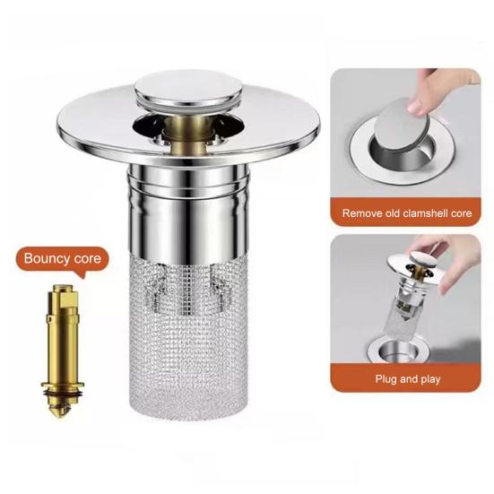 1/2/4 Sets Lekstopper Roestvrij Staal Vloerafvoerfilter Badkamer Wastafelstopper Afvoerstopper Filter Badkuipafvoer Haarvanger