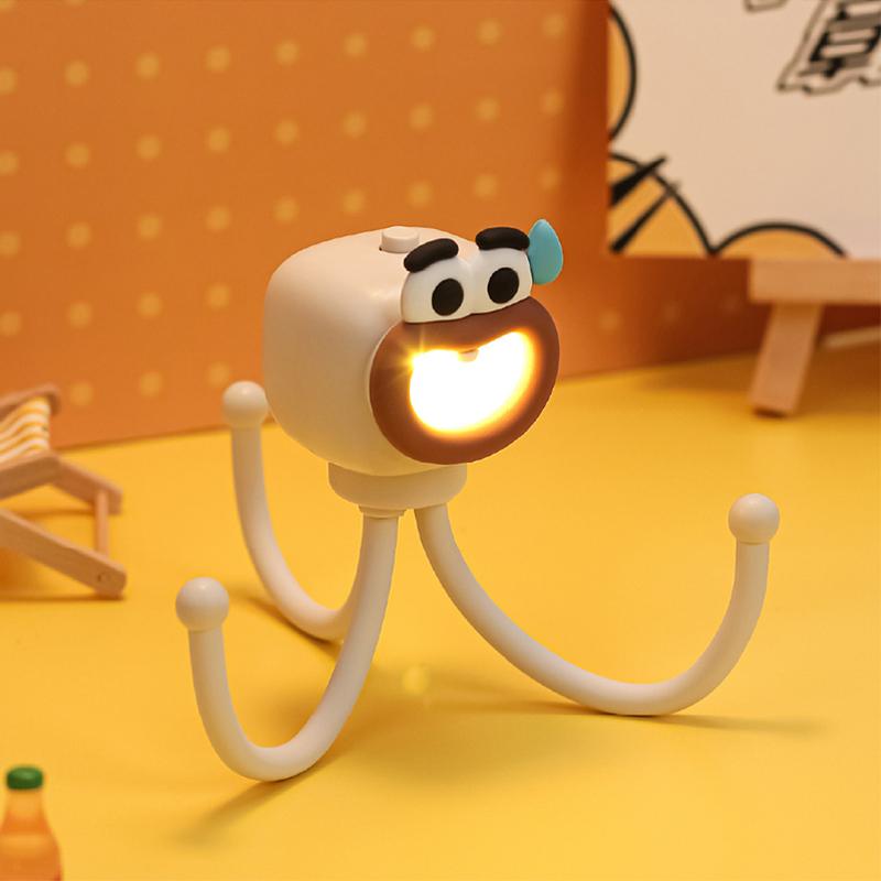 Octopus Light Night Adjusting Mini Table Lamp Portable Reading Light Easy Fixed Octopus Tentacles Desktop Fun Pieces Toy Lamp
