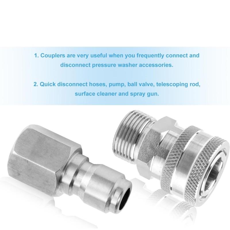 Quick Connect Hose Adapter Fittings Outdoor Watering Equipment Attachments for Pressure Washers, NPT Water Guns Adaptors
