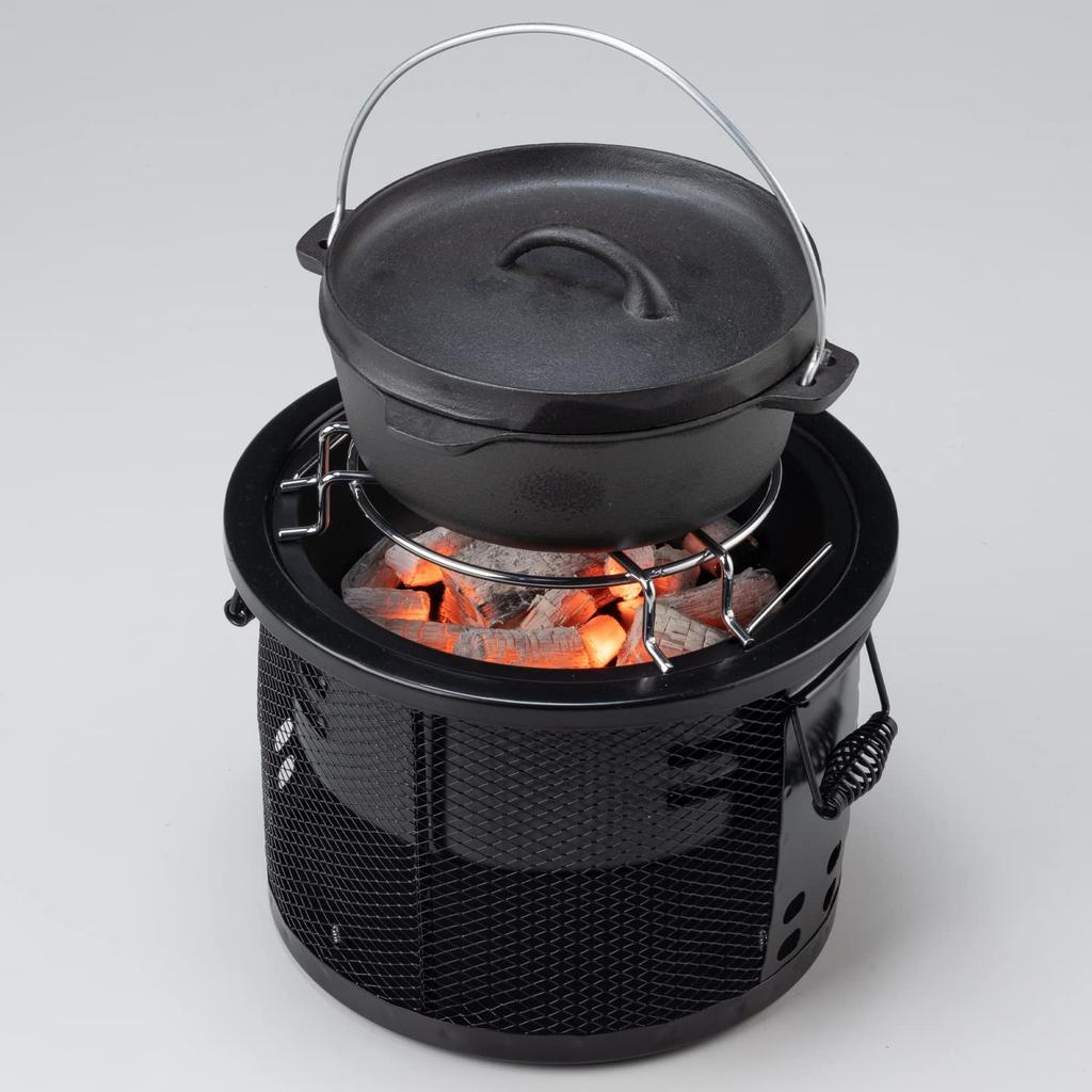 BUNDOK Mesh Cichirin BD-373BK Black 1-2 Person Outdoor Water-Cooled Charcoal Stove