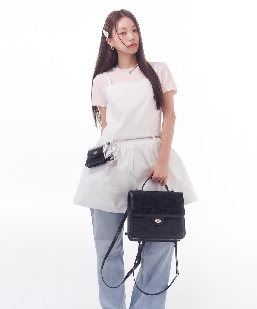 Anoetic Non Sleeve Shirring Dress_White