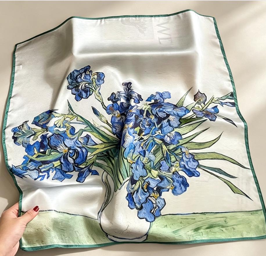 70 Silk Scarf: High-End Korean Style, Versatile Professional Imitation Silk, Retro Printed Women's Scarf