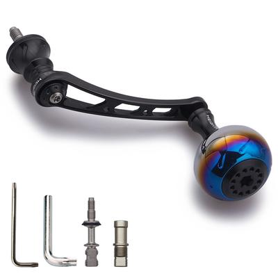 HEIGHTEN 56mm Reel Handle with 30mm Knob for SHIMANO DAIWA Universal Spinning Reel Aurora Series (Black) (395)