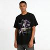 Gangster Style Hugging Couple Print T-shirt Dark Anime Style Loose Casual Top For Men Women Pure Cotton T-shirt