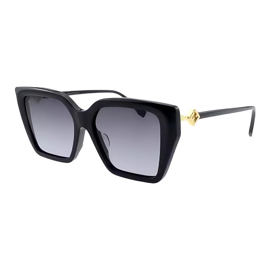 Fendi Vollrand-Design Unregelmäßige Form Sonnenbrille Unisex-Sonnenbrille Schwarz FE40161F-5501B