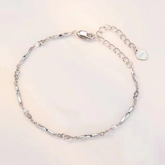 Yousheng Couple Bracelet Simple Style Copper Adjustable Length Extended Chain Polished Rustproof Lightweight Love Gift Unisex Wrist Jewelry