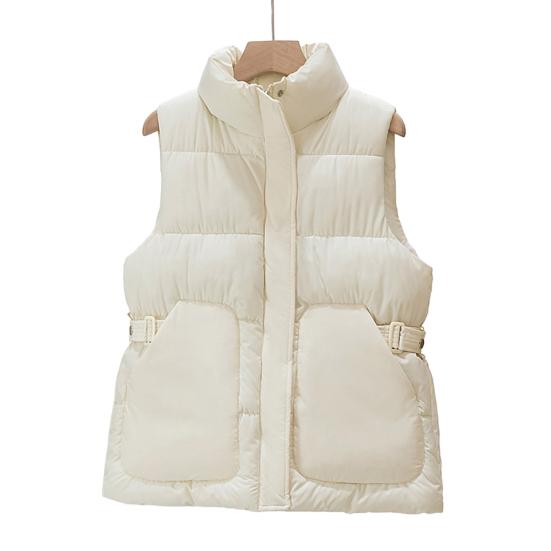 Down Puffer Vest for Women Stand Collar Sleeveless Puffer Jacket Casual Zipper Up Waistcoat Winter Warm Outerwear with Pockets