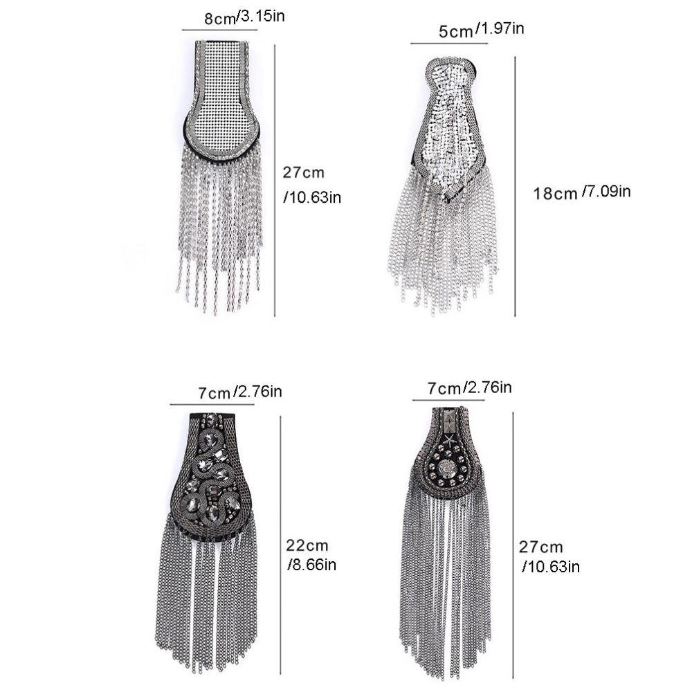 Brooch Tassel Chain Shoulder Board Punk Epaulette Jewelry Fringe Shoulder Mark Unisex
