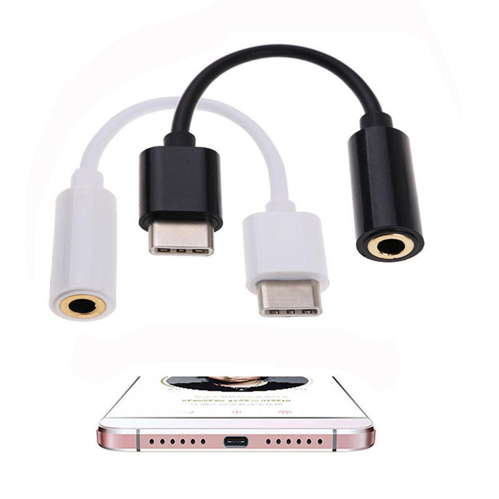 Microphone Earphone Male To Female USB 3.1 Audio Adapter Cable Cord Type-C To 3.5mm AUX Jack