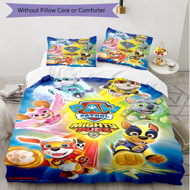 3pcs Duvet Cover Set (1*Duvet Cover + 2*Pillowcase, Without Core), PAW Patrol Print Soft All‑Season Bedding Set, Home Bedroom Decor Gift