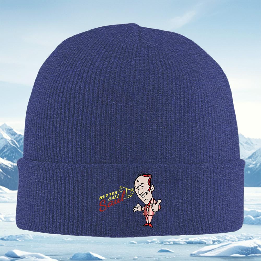 Cartoon Saul Goodman Waagen Lächeln Anzug Herren Damen Unisex Strickmütze Beanie Pullovermütze Winter Thermisch Warm Weihnachten Outdoor Cy