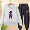 Black Spider-Man Children's Hoodie Girls Boy Clothing Tops+pants Set Leisure Outerwear Sweatshirt Suitable