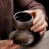 Coarse Pottery Teacup Master Cup Single Cup Rust Glaze Ceramic Kung Fu Tea Set Tea Cup Japanese Retro Single Small Cup