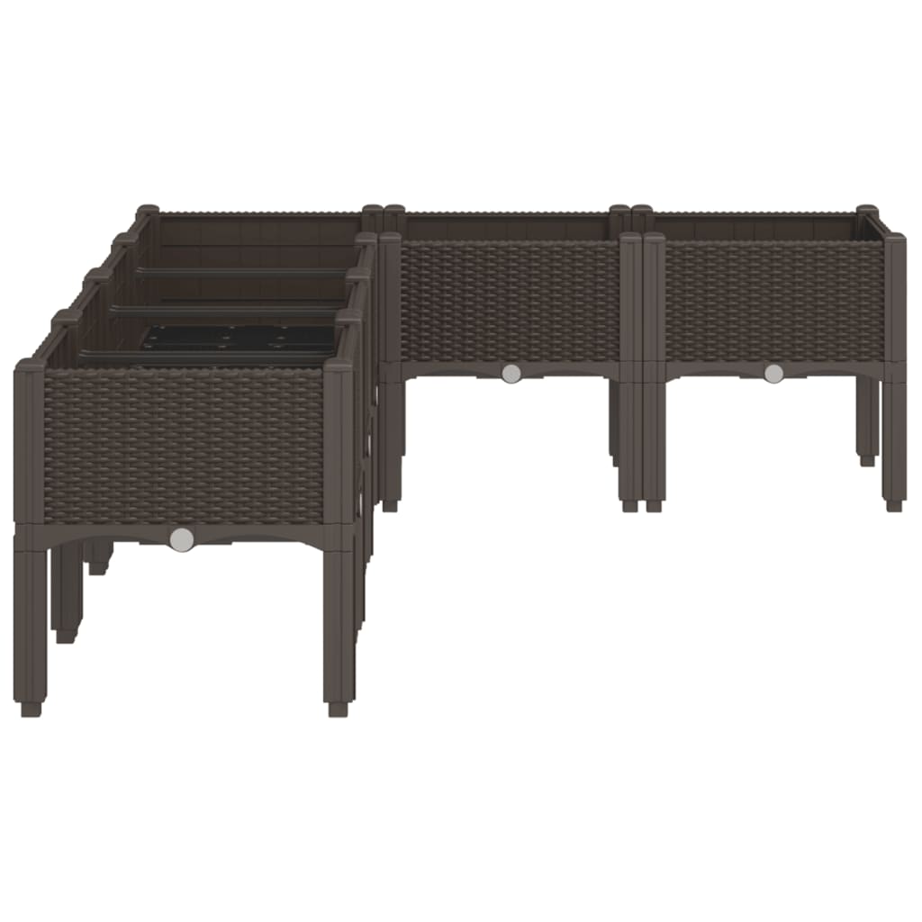 Plant Box with Legs Brown 160 X 120 X 42 Cm PP