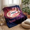 PSV Eindhoven FC Custom Name Text Flannel Blanket Soccer Logo Personalized Fleece Throw Blanket Special Gift For Sofa Bedroom Home