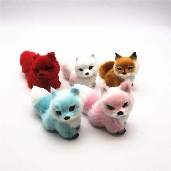Fuchs Modell Spielzeug Mini Niedlich Simulation Tierfigur Solides Modell Desktop Ornament Kunstfell Falsches Fuchsmodell Figur Ornamente Geburtstagsgeschenk
