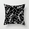 New Halloween Black And White Skull Pumpkin Printed Peach Leather Velvet Pillow Cover Sofa Office Cushion Cover