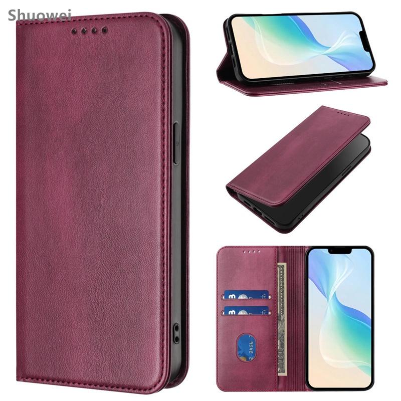Casing For Vivo Iqoo Z9 T3 Lite Ultra T1 T2 T3X T4 T4X U3 U20 V60 Lite Z5i Pro 4G 5G Slim Wallet Leather Card Slot Flip Cover Case