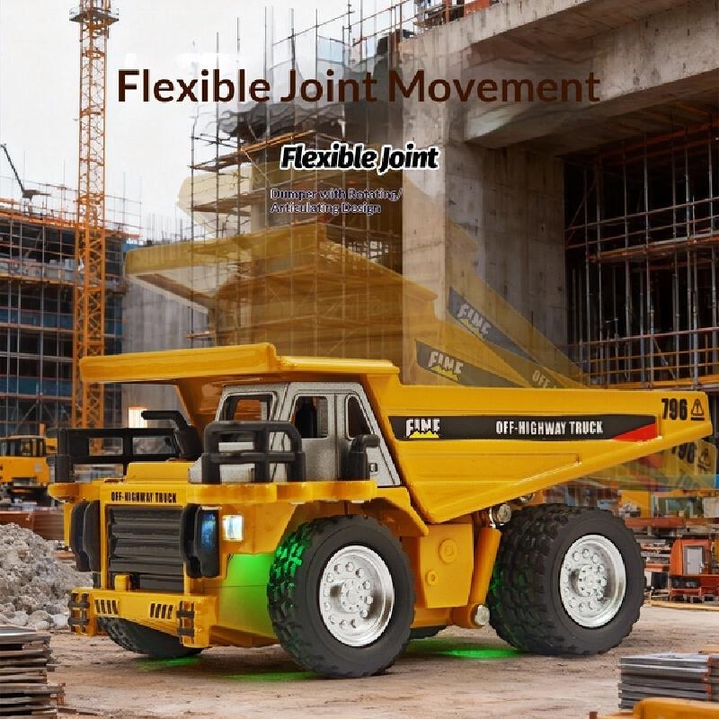 Remote Metal Control Engineering Car Set - Mining Truck Excavator Forklift Heavy-Duty Die-Cast Tabletop Play 164 Display Model