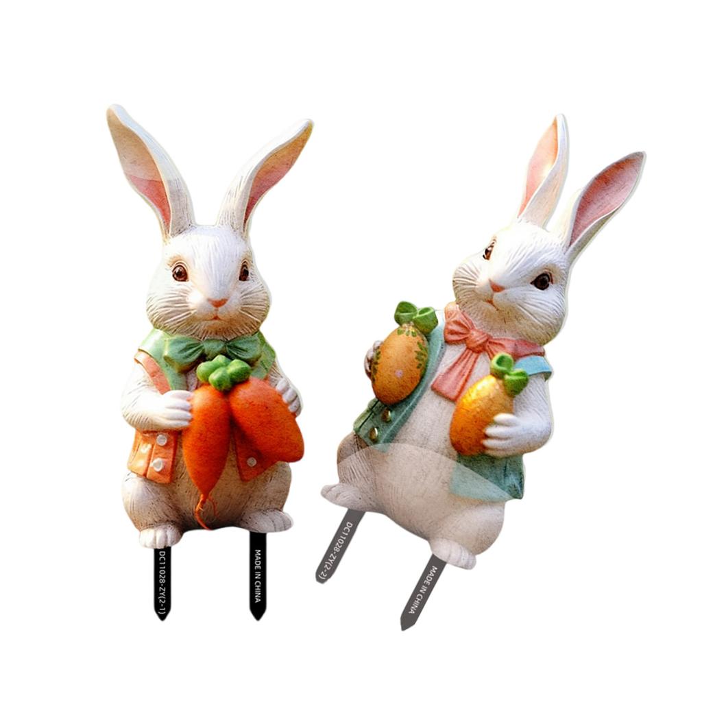 2 stücke Easters Garten Stake Bunte Kaninchen Skulptur Hof Dekoration für Frühling Feier Wetter Proof Ornament
