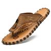 Men's 2025 Summer Cowhide Sandals - Outdoor Beach Thong Flip-Flops Slippers