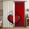 2 pièces Rideaux translucides imprimés cœur pour la Saint-Valentin Salon Salle de jeux Chambre Décoration multi-scènes Polyester Passe-tringle