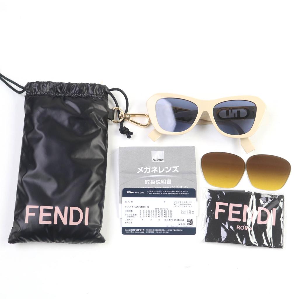 Excellent FENDI Sunglasses Beige Women FE40064F Used