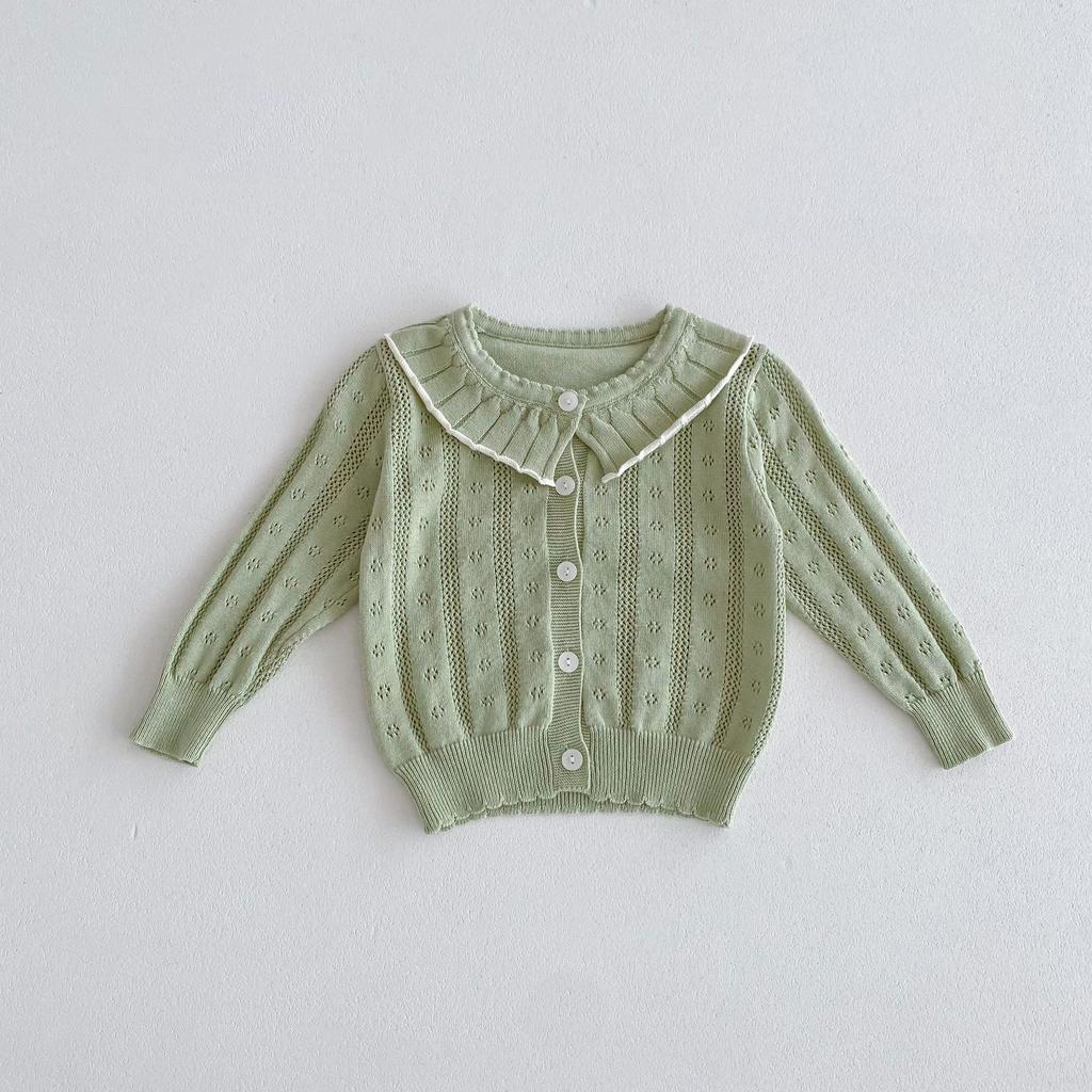 Baby Clothing Cute Baby Knitted Sweater Jacket, Summer Thin Girl, Small Outside, Air-conditioned Cardigan