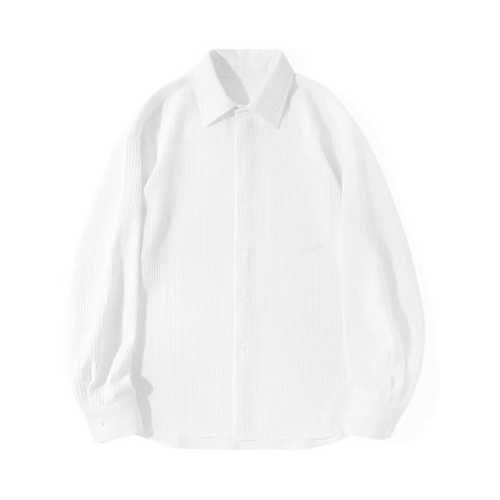 Senior Design Sense Shirt Men's Long-sleeved Solid Color Loose Drape Spring and Autumn New Shirt Jacket Boys Thin Tide