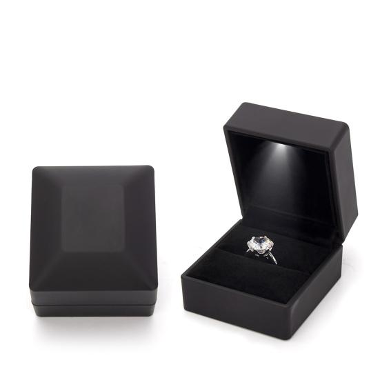 Luminous Ring Box with LED Light Compact Design Portable Soft Lining Engagement Ring Box Jewelry Gift Box