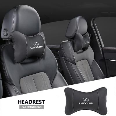1Pcs Car Seat Headrest Auto Logo Neck Pillow For IS200 LC500 IS250 NX300h ES300h IS350 IS300 RX350 GS350 LX600h SC430 UX