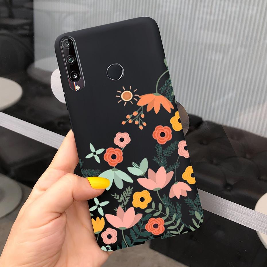 For Huawei Y7P 2020 P40 Lite E Case Cute Flower Silicone Phone Cases For Honor 9C Soft TPU Cover Bumper On Huawei P40Lite E Etui
