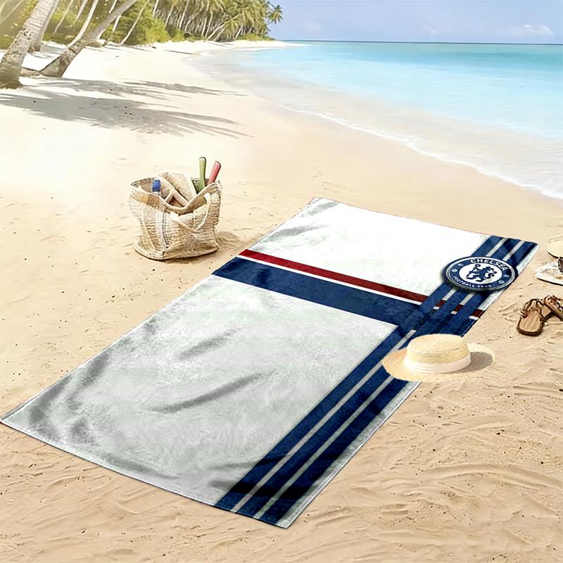1pc Chelsea FC Beach Towel, Soft Beach Towel Suitable for Beach Swimming, Outdoor Camping and Traveling