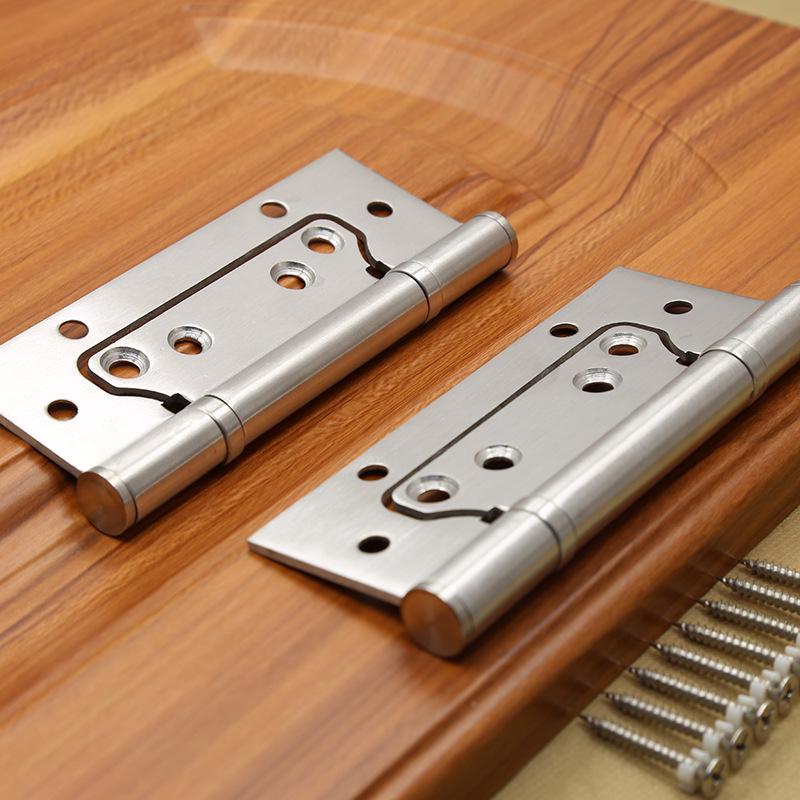 4-inch dikke stille scharnieren van roestvrij staal, sleufvrij, geborstelde afwerking