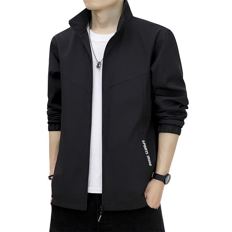 New spring jacket men's stand collar casual business men's good-fitting jacket men's large size sports outdoor men's clothing