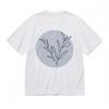 Dam mjuk andningsbar klassisk t-shirt för alla årstider minimalistisk växtlinje-tee
