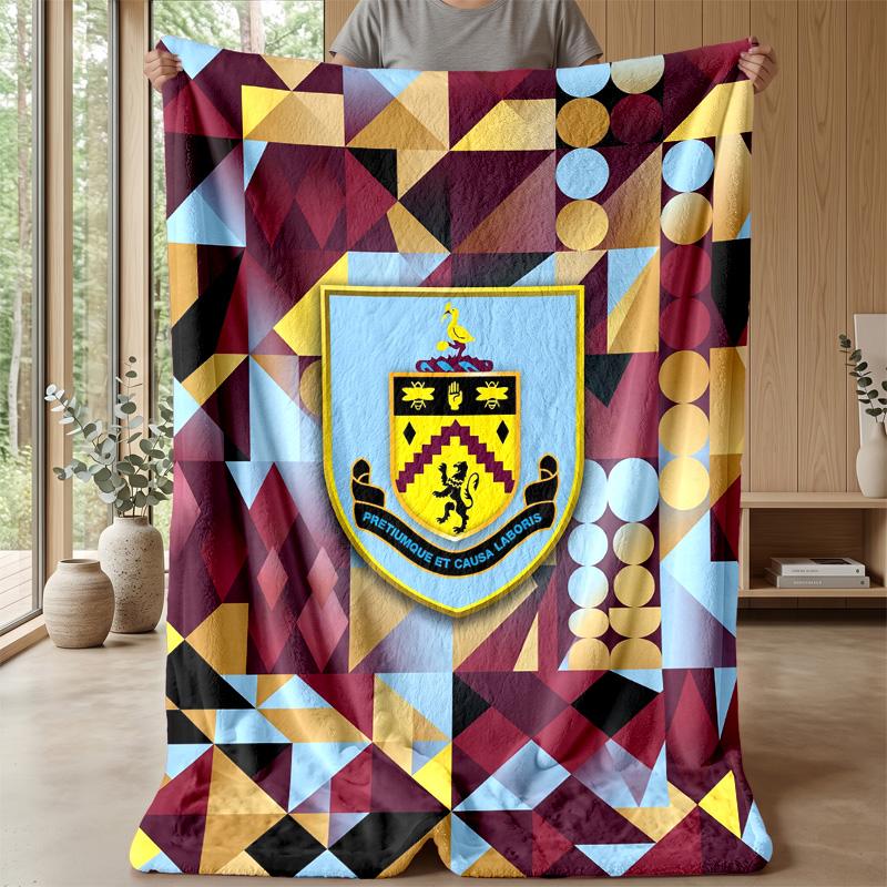 Burnley Football Print Flannel Blanket, Soft Warm Lightweight Throw Blanket for Sofa Bed Camping