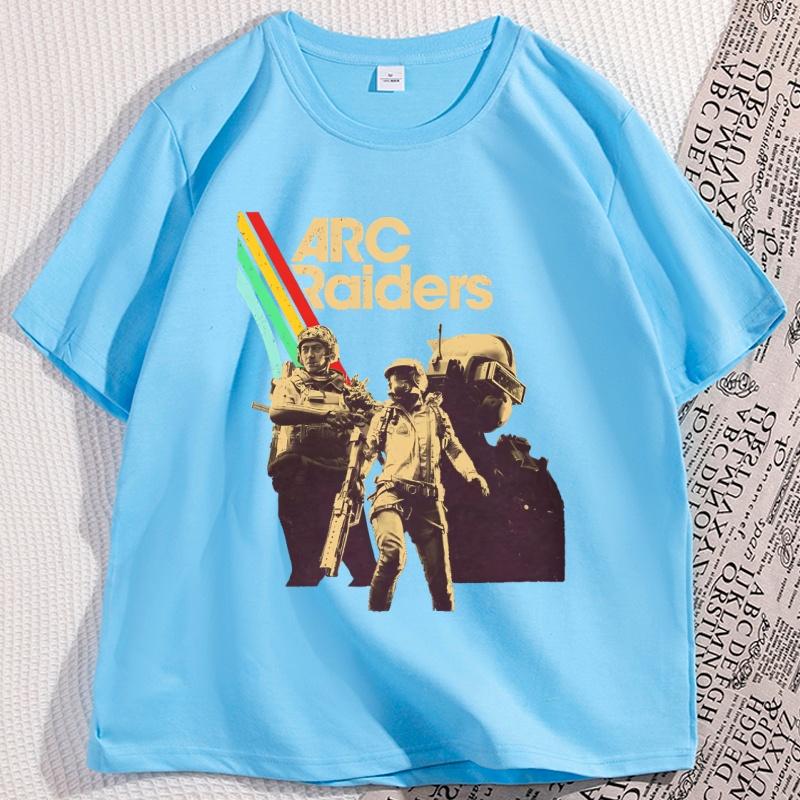 Arc Raiders Tshirt Video Game Cotton Graphic Tee Short Sleeve Crew Neck Y2K Streetwear Funny Style Tee Men Tshirt Clothes