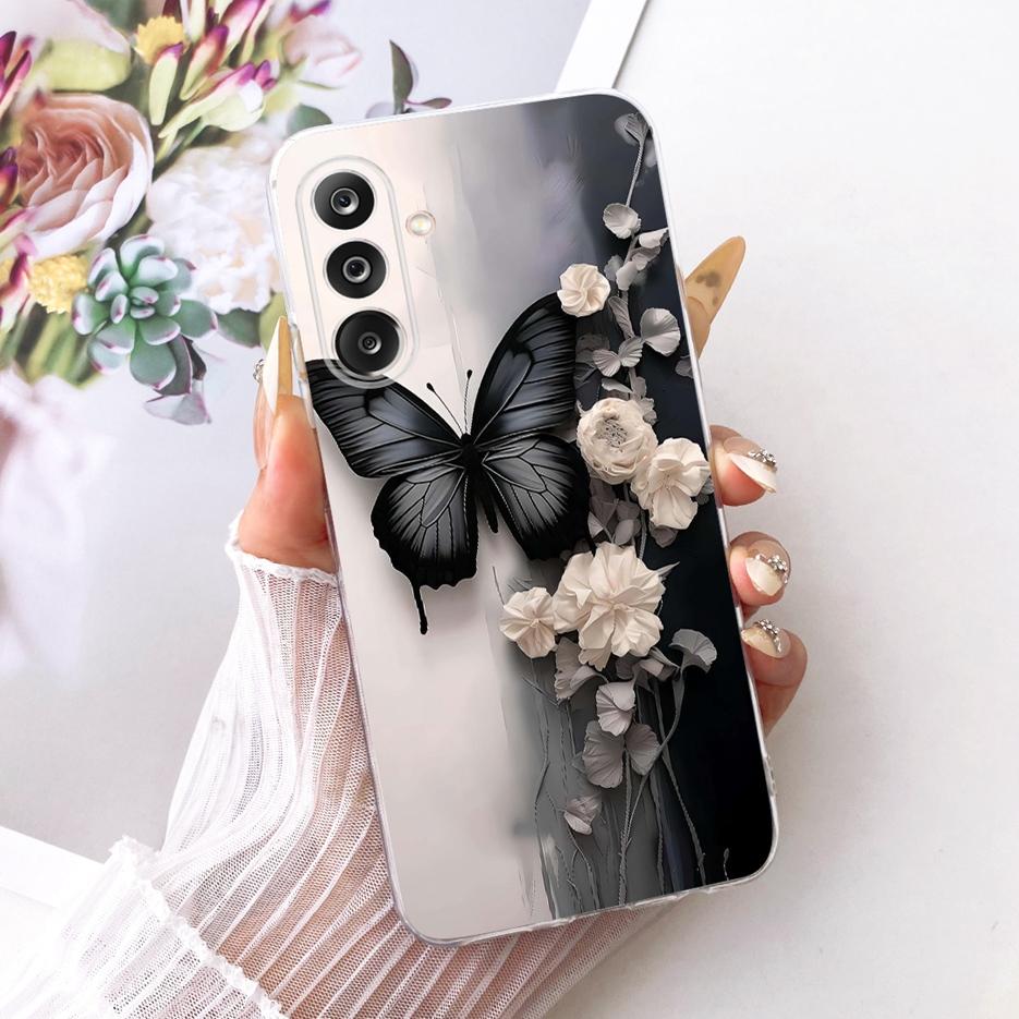 For Samsung Galaxy M36 Case SM-M366B Luxury Flowers Butterfly Painted Cover Soft Silicone Case For Samsung M16 M36 M56 5G Fundas
