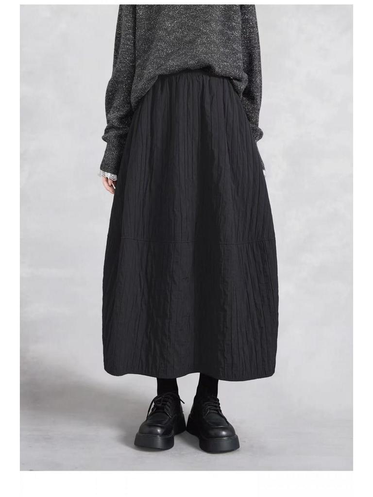 Women's 2026 New Autumn High-Waisted A-Line Lantern Skirt - Versatile, Warm, Slimming, Mid-Length.