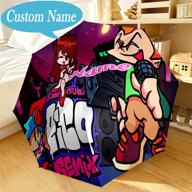 Custom Name Umbrella Friday Night Umbrella 8-Frame for Travel, Camping, Casual Lightweight Portable, Essential for Family Gifts