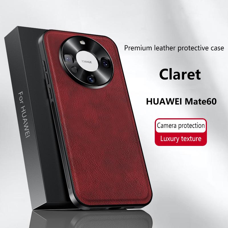 For Huawei Mate 60 & Mate 60 Pro Case Magnetic Elegant Leather Wear-Resistant Lens Fully Covered Non-Slip Grip Edge Cover Shell