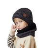LEZOOY Knit Neck Set for Fall and Warm and Windproof with Earmuffs and Fleece Ages Knit Beanie Perfect for Snow Boys and Head Circumference Black