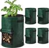 Sacos de Cultivo de Plantas de 3/5/7/10 Galões Sacos de Cultivo de Vegetais de PE com Alça Saco de Cultivo Espessado Saco para Batata Cebola Vasos de Jardim ao Ar Livre