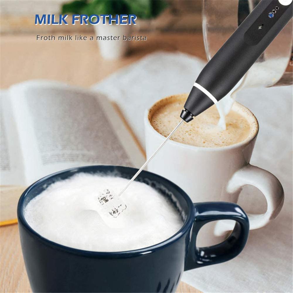 Electric Coffee Milk Frother Whisk Egg Beater USB Rechargeable Handle Mixer