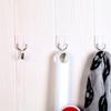 Non-trace Sticky Hook Wall Plastic Hook White Hook Kitchen Bathroom Door Ceramic Tile Small Hook 6 Sets