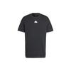 Einfarbiges Rundhals-Freizeit-Pullover-Kurzarm-T-Shirt Herren Oberteile Schwarz IN3711