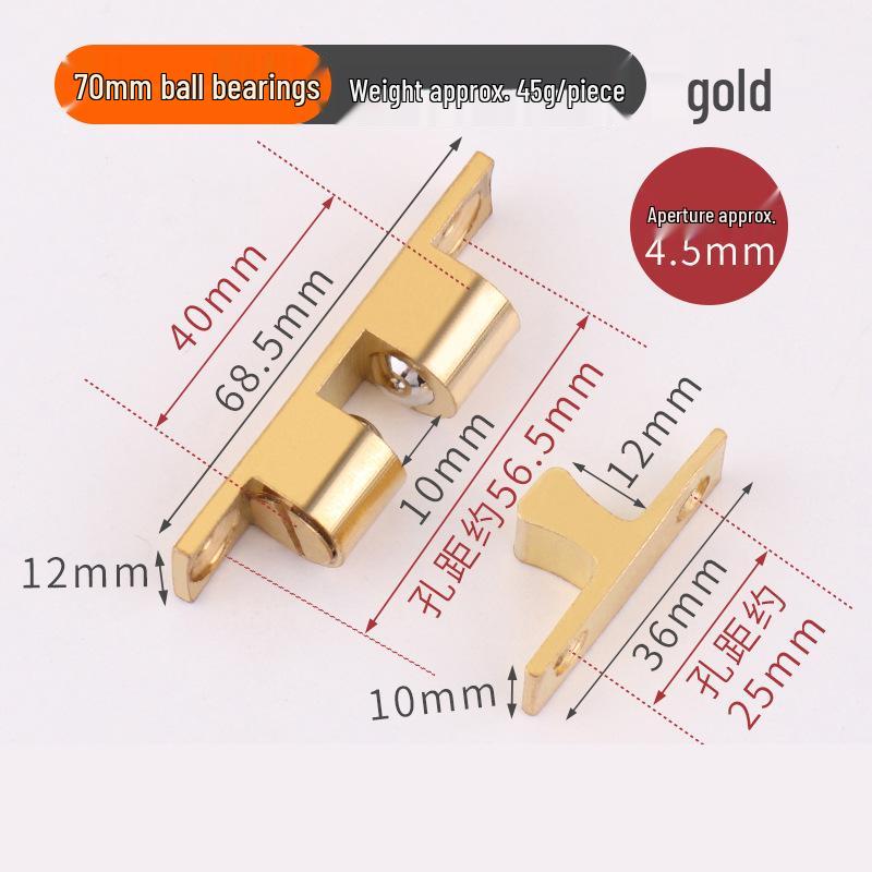 Pure Copper Door Bumper & Lock for Cabinet/Wardrobe - Non-Magnetic