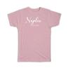 Gift T-Shirt : Naples Cursive Typography Florida Tropical Beach Travel Souvenir